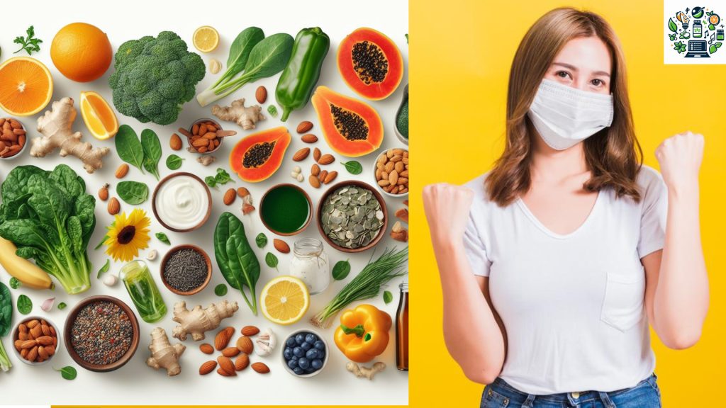 Top Immune-Boosting Foods to Include in Your Diet. vitamins, minerals, proteins, health nutrition.